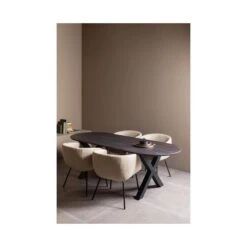 Leon Eetkamerstoel bouclé naturel melange