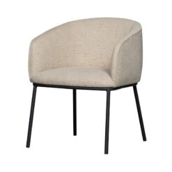 Leon Eetkamerstoel bouclé naturel melange