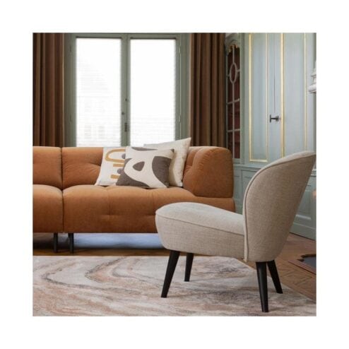 Lloyd 4-zits bank velvet kaneel