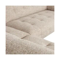 Lloyd Hoekbank links grof geweven naturel melange