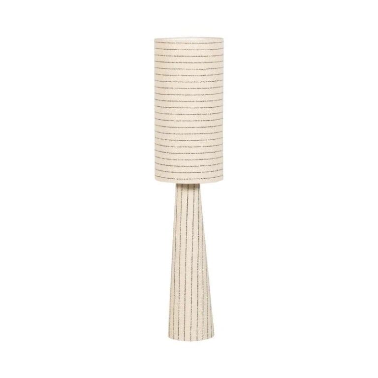 Loft 2-lichts Vloerlamp metaal/bouclé naturel met strepen