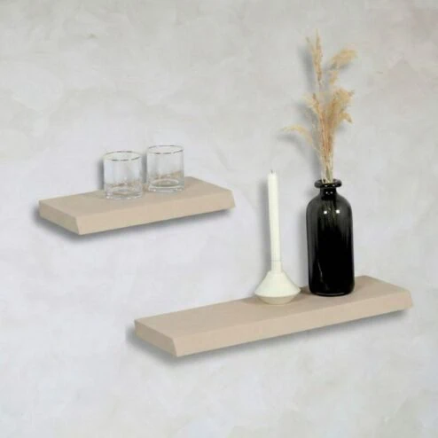 Londo Wandplank zwevend Zand Mangohout 40cm