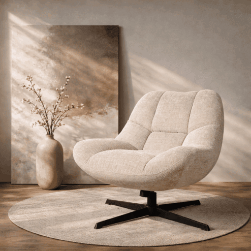 Miranda Draaifauteuil + schommelfunctie Naturel