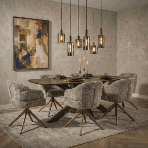 Nikki Eettafel deens ovaal Bruin Acaciahout bruin