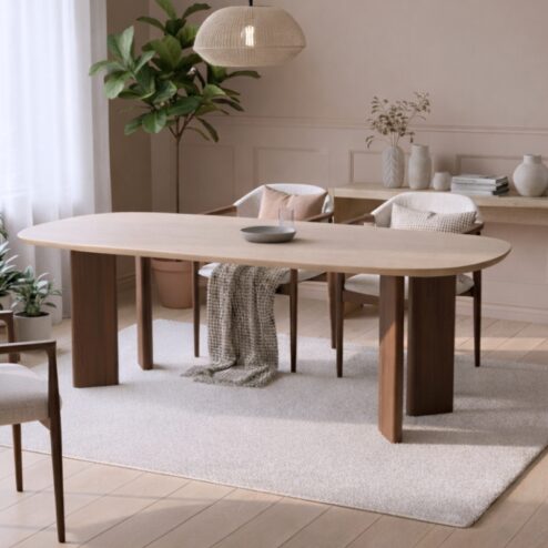 Nova Eettafel Deens ovaal Walnoot/Zand 200 cm