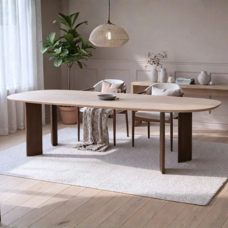 Nova Eettafel Deens ovaal Walnoot/Zand 220 cm