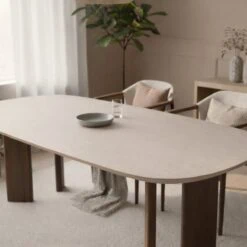 Nova Eettafel Deens ovaal Walnoot/Zand 200 cm