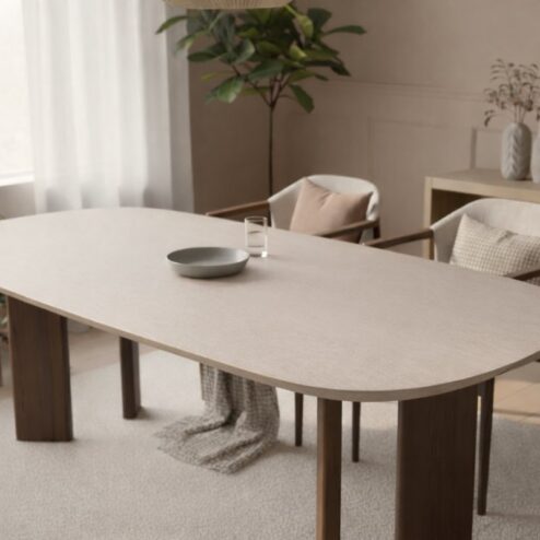 Nova Eettafel Deens ovaal Walnoot/Zand 200 cm
