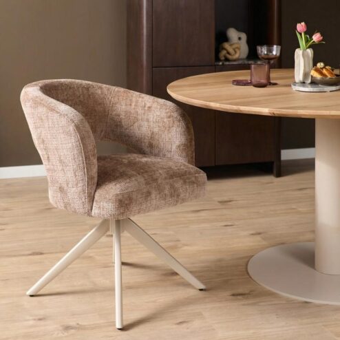 Eetkamerstoel Lana Cinnamon met zand poot