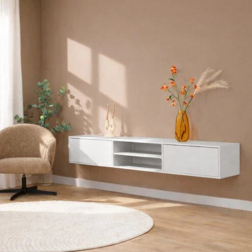 Sigge Zwevend Tv meubel zand 200cm