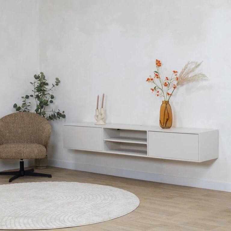 Sigge Zwevend Tv meubel zand 200cm