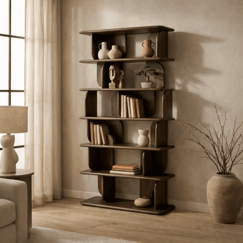 Sorano Boekenkast mangohout Walnoot 90 cm