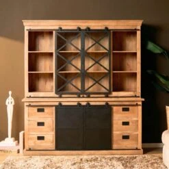 Vitrinekast Trenso Mangohout XXL 200 cm