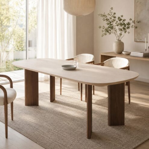 Nova Eettafel Deens ovaal Walnoot/Zand 200 cm