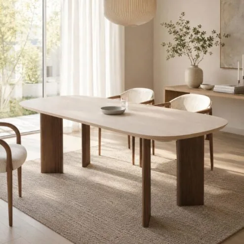 Nova Eettafel Deens ovaal Walnoot/Zand 200 cm