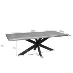 Alaska Boomstamtafel Mangohout 200cm
