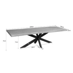 Alaska Boomstamtafel Mangohout 240cm