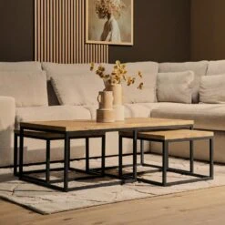 Alaska Salontafel Set van 3 rechthoekig Mangohout 120cm