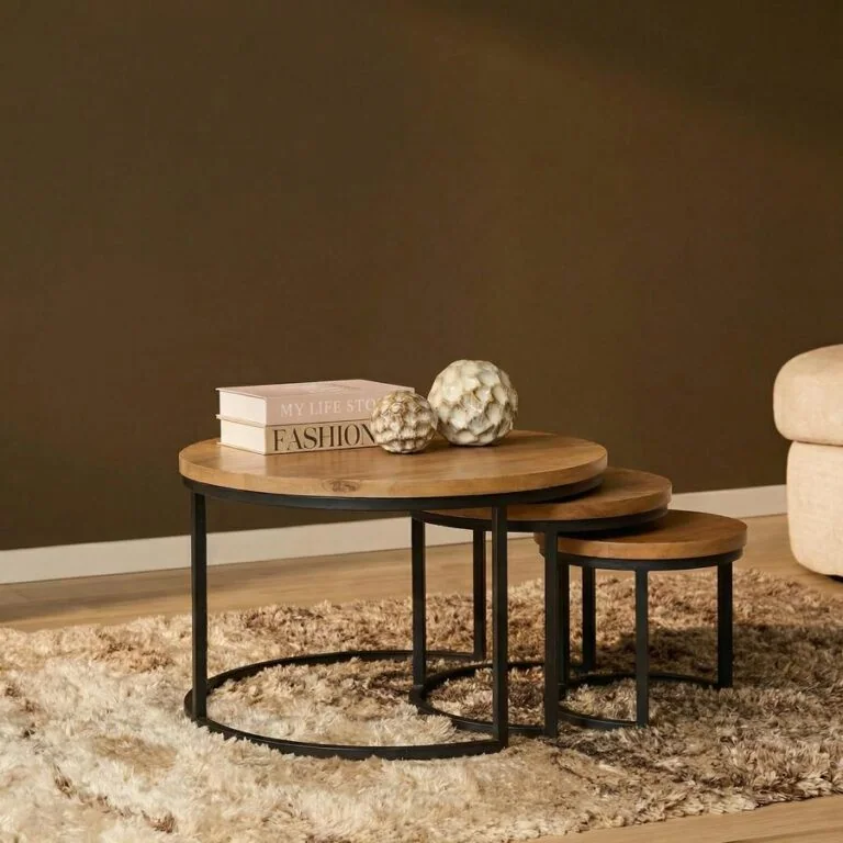 Alaska Salontafel Set van 3 rond Mangohout