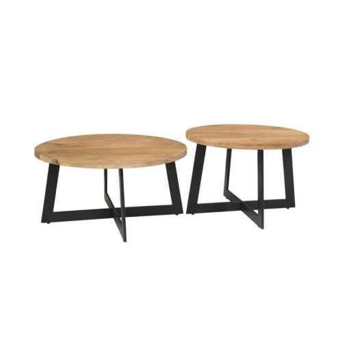 Alaska Salontafel x-poot Set van 2 Mangohout