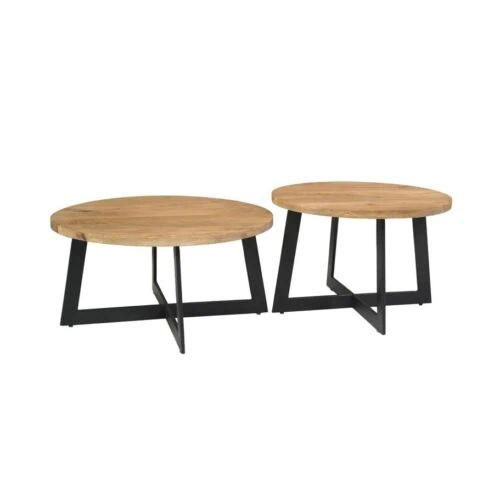 Alaska Salontafel x-poot Set van 2 Mangohout