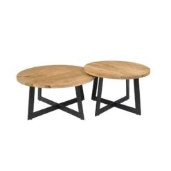 Alaska Salontafel x-poot Set van 2 Mangohout