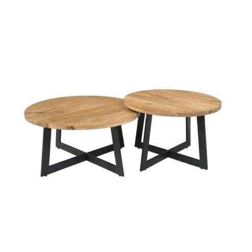 Alaska Salontafel x-poot Set van 2 Mangohout