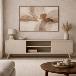 Alviana Tv meubel Beige mangohout 180cm