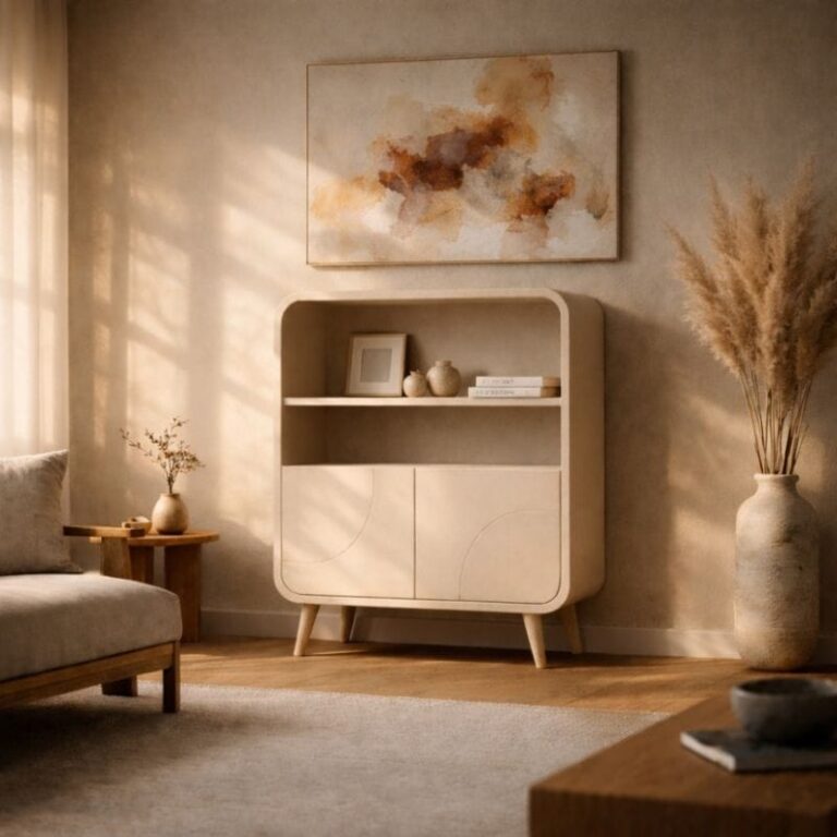 Alviana Wandkast laag Beige mangohout 80cm