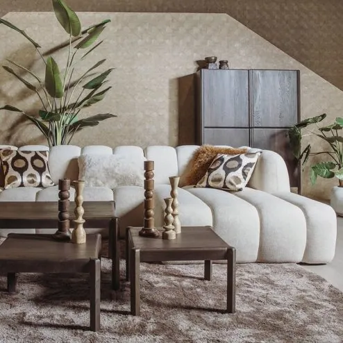 Amalfi Salontafel set van 3 bruin eikenfineer