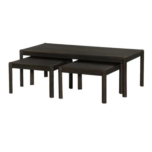 Amalfi Salontafel set van 3 bruin eikenfineer