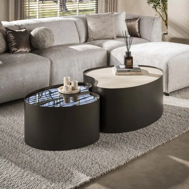 Arianna Salontafel Set van 2 Organisch keramiek glas 102cm