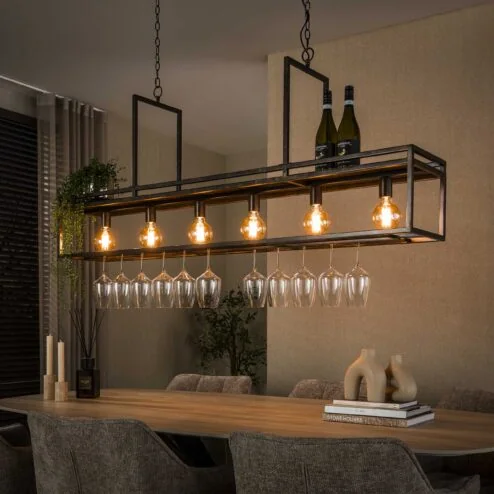 Aurora 6-lichts Hanglamp Bruin