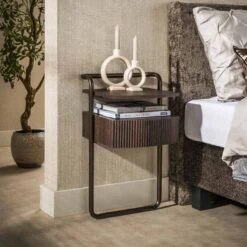 Bianca Nachtkastje 1 lade Donkerbruin  39cm