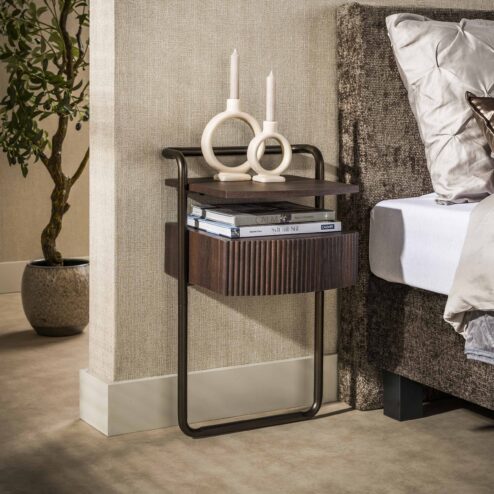 Bianca Nachtkastje 1 lade Donkerbruin  39cm