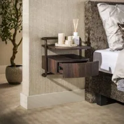 Bianca zwevend Nachtkastje 1 lade Donkerbruin 39cm