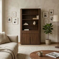 Boekenkast open Yama walnoot | 120cm