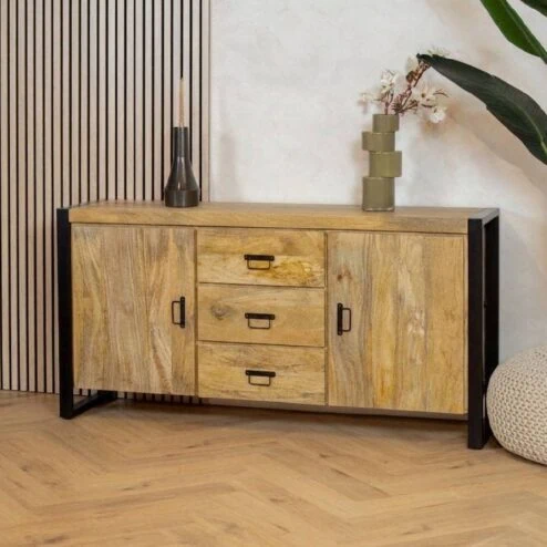 Britt Dressoir 2 deuren 2 lades Mangohout 160cm