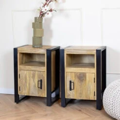 Britt Nachtkastje naturel deur links 45cm