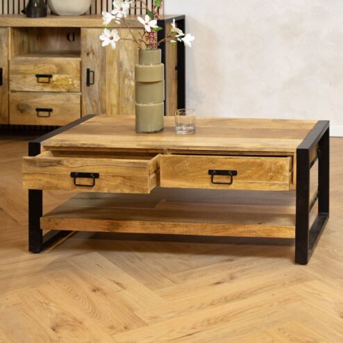 Britt Salontafel 4 lades Mangohout 115cm