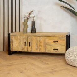 Britt Tv meubel 2 deuren 2 lades Mangohout 150cm