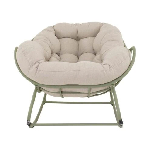 Cozy Schommelstoel aluminium beige