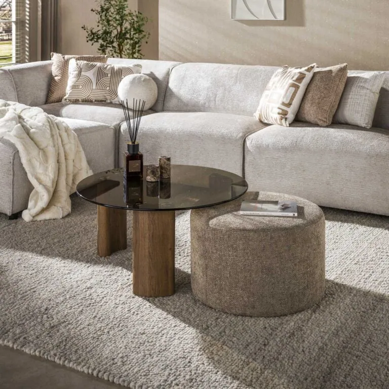Dominick Salontafel met Pouf Brons glas