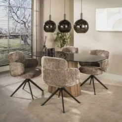 Federico Eetkamerstoel Hoven Champagne-bruin