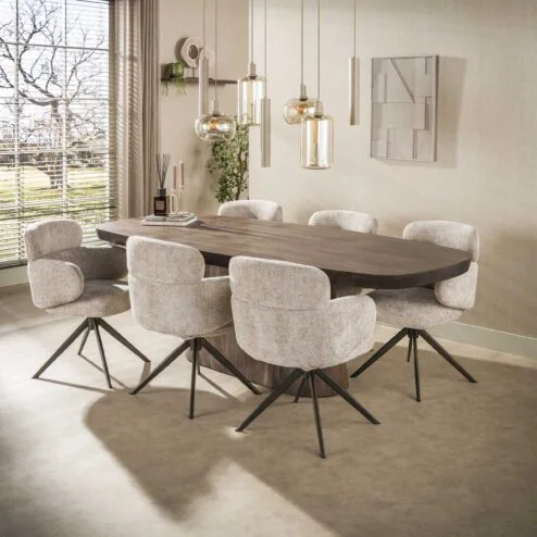 Federico Eetkamerstoel Hoven Zand-bruin