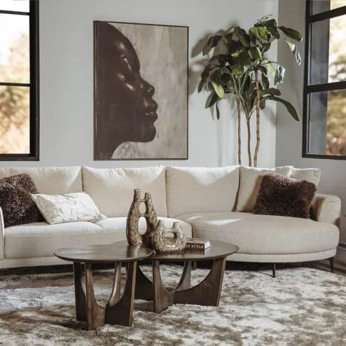 Fermo Salontafel rond mangohout olijfbruin 60cm