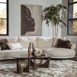 Fermo Salontafel rond mangohout olijfbruin 90cm