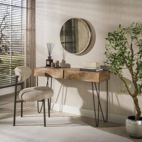 Jasmina Sidetable 2 lades Mangohout 120cm