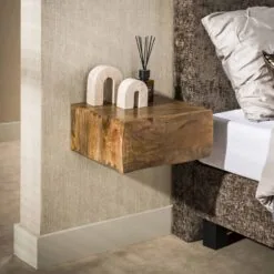 Jasmina Zwevend Nachtkastje 1 lade Mangohout 40cm