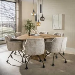 Jean Eettafel Driehoekig Mangohout 150cm